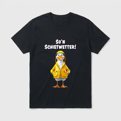 Möwe Schietwetter Regenwetter Friesennerz T-Shirt – Klassisches T-Shirt in Schwarz