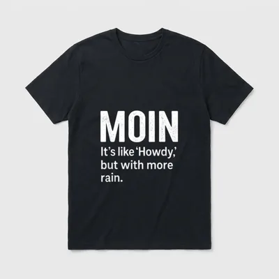 Moin Spruch Lustiger norddeutscher T-Shirt – Klassisches T-Shirt in Schwarz