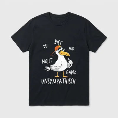 Lustige Möwe Norddeutsch Ostsee T-Shirt – Klassisches T-Shirt in Schwarz