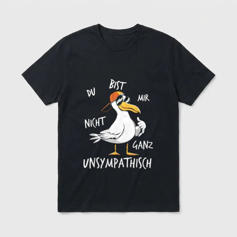 Lustige Möwe Norddeutsch Ostsee T-Shirt – Klassisches T-Shirt in Schwarz