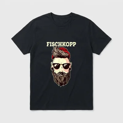 Lustiges Plattdeutsch Fischkopp Hipster T-Shirt – Klassisches T-Shirt in Schwarz