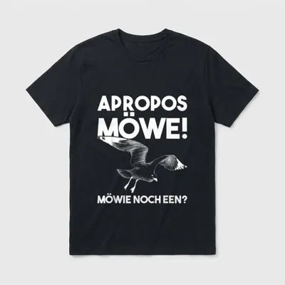 Lustiges Plattdeutsch Möwie noch T-Shirt – Klassisches T-Shirt in Schwarz