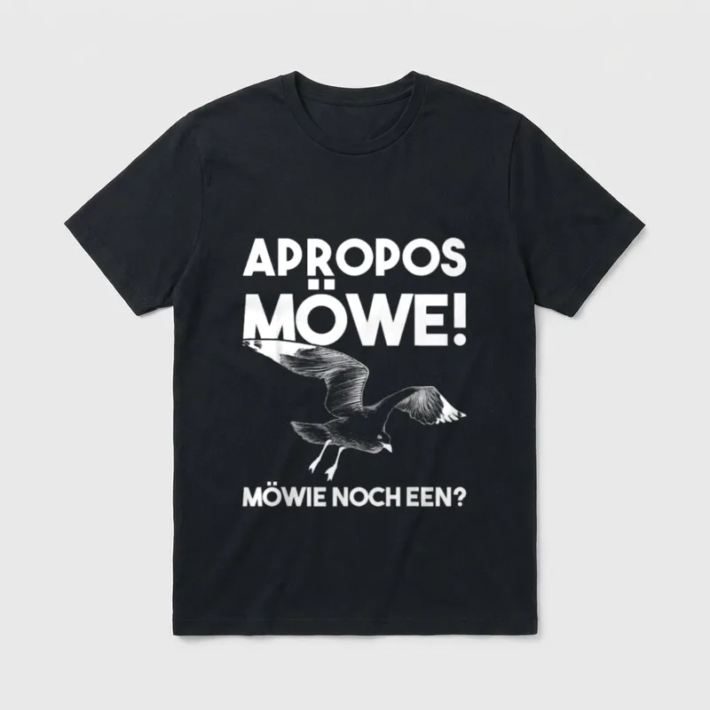 Lustiges Plattdeutsch Möwie noch T-Shirt – Klassisches T-Shirt in Schwarz