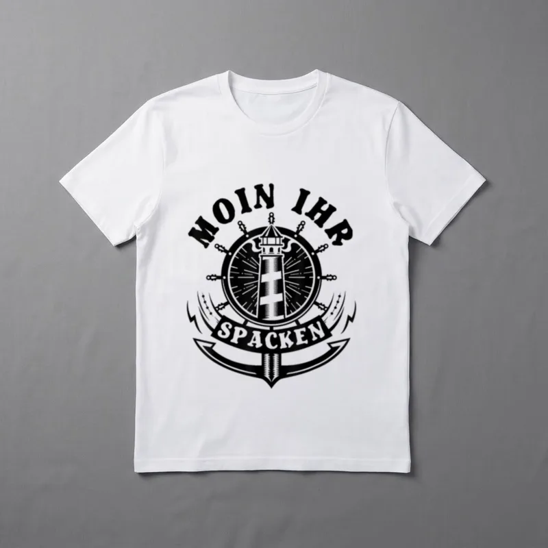Moin Ihr Spacken Norden Anker T-Shirt – Klassisches T-Shirt in Schwarz