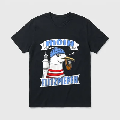 Moin Flitzpiepen Spruch Norddeutsche T-Shirt – Klassisches T-Shirt in Schwarz