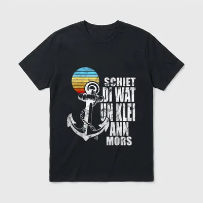 Lustiges Plattdeutsch Schiet di T-Shirt – Klassisches T-Shirt in Schwarz