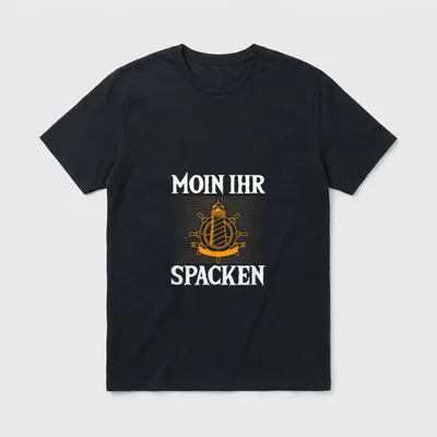 Moin Ihr Spacken Lustiges Plattdeutsch T-Shirt – Klassisches T-Shirt in Schwarz