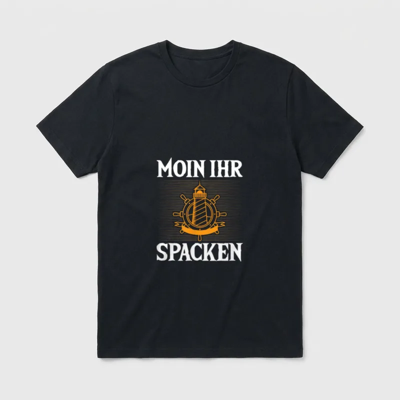 Moin Ihr Spacken Lustiges Plattdeutsch T-Shirt – Klassisches T-Shirt in Schwarz