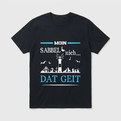 Moin SABBEL NICH DAT T-Shirt – Klassisches T-Shirt in Schwarz