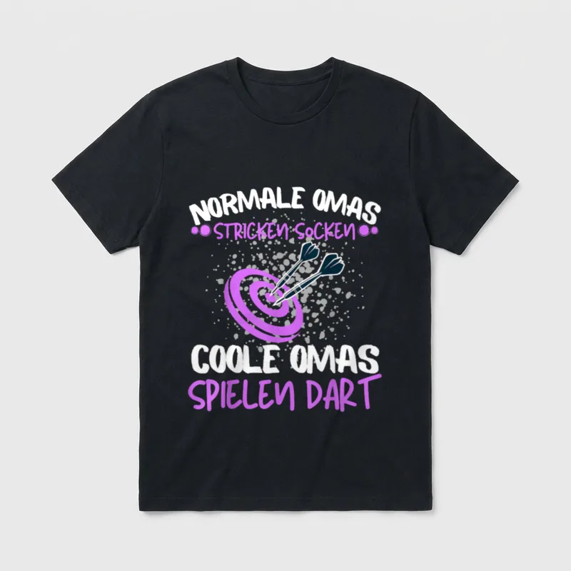 COOLE OMAS SPIELEN DART! Oma T-Shirt – Klassisches T-Shirt in Schwarz