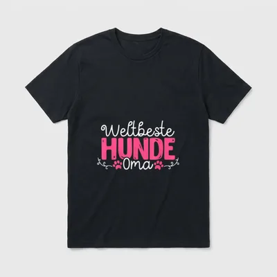 Oma Weltbeste Hundeoma Lustiger T-Shirt – Klassisches T-Shirt in Schwarz