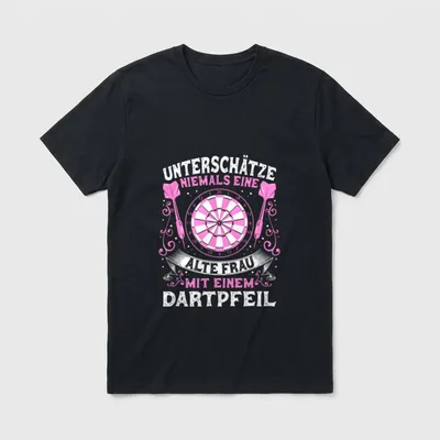 Darts Dartspieler Oma Dartboard T-Shirt – Klassisches T-Shirt in Schwarz