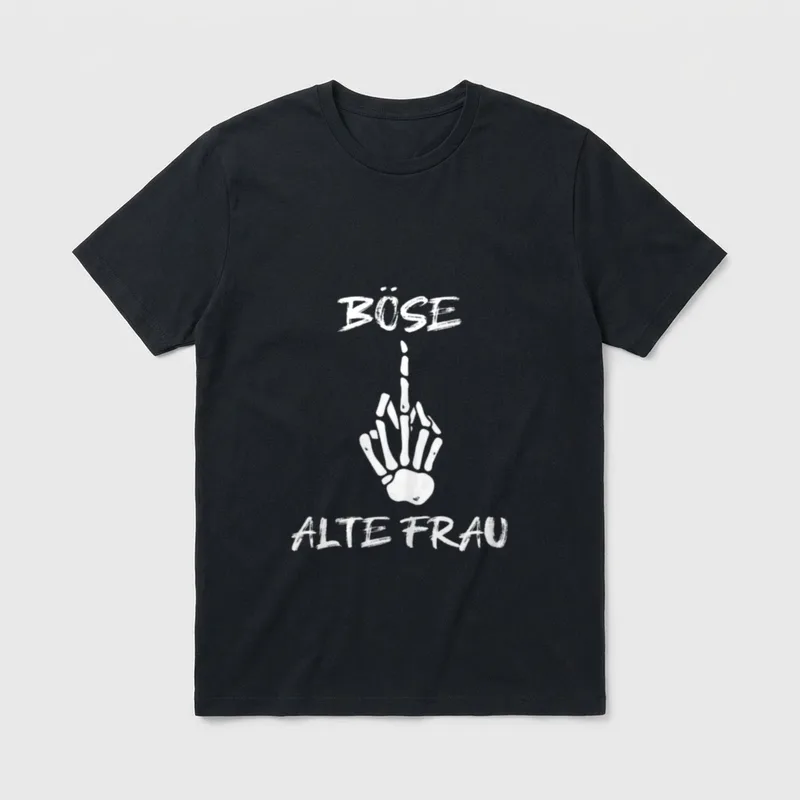 Böse Oma T-Shirt – Klassisches T-Shirt in Schwarz