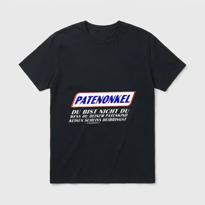 Tante Nichte Shirt – Schriftzug „Patenonkel“ mit Spruch über Patenkind – Klassisches T-Shirt in Schwarz