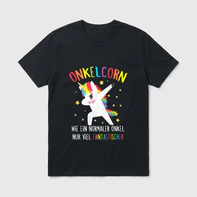 Onkel Einhorn Spruch Dabbing T-Shirt – Klassisches T-Shirt in Schwarz