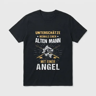 Opa Angeln T-Shirt – Klassisches T-Shirt in Schwarz