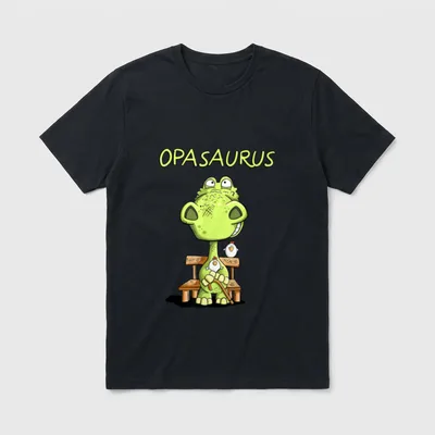 MODARTIS Lustiger Opa Dinosaurier T-Shirt – Klassisches T-Shirt in Schwarz