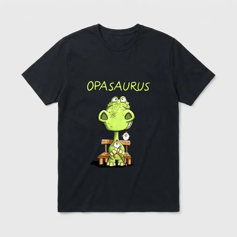 MODARTIS Lustiger Opa Dinosaurier T-Shirt – Klassisches T-Shirt in Schwarz