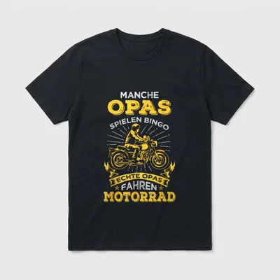 Opa Motorradfahrer T-Shirt – Klassisches T-Shirt in Schwarz