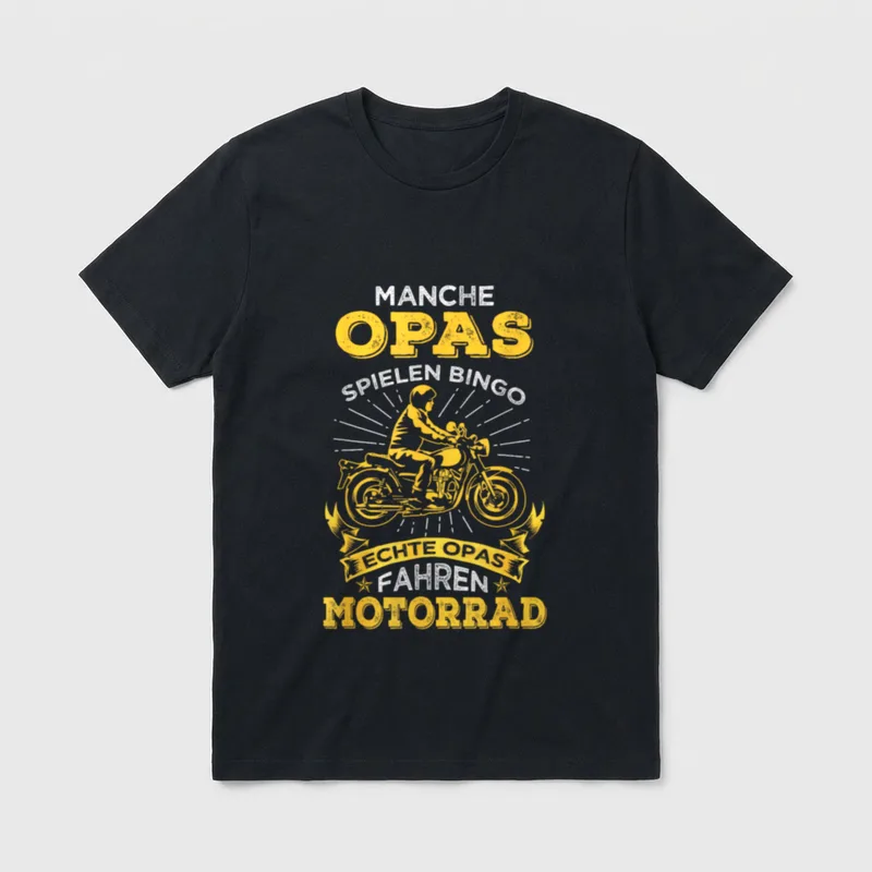 Opa Motorradfahrer T-Shirt – Klassisches T-Shirt in Schwarz