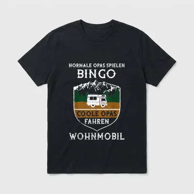 Coole Opa Wohnmobil T-Shirt – Klassisches T-Shirt in Schwarz
