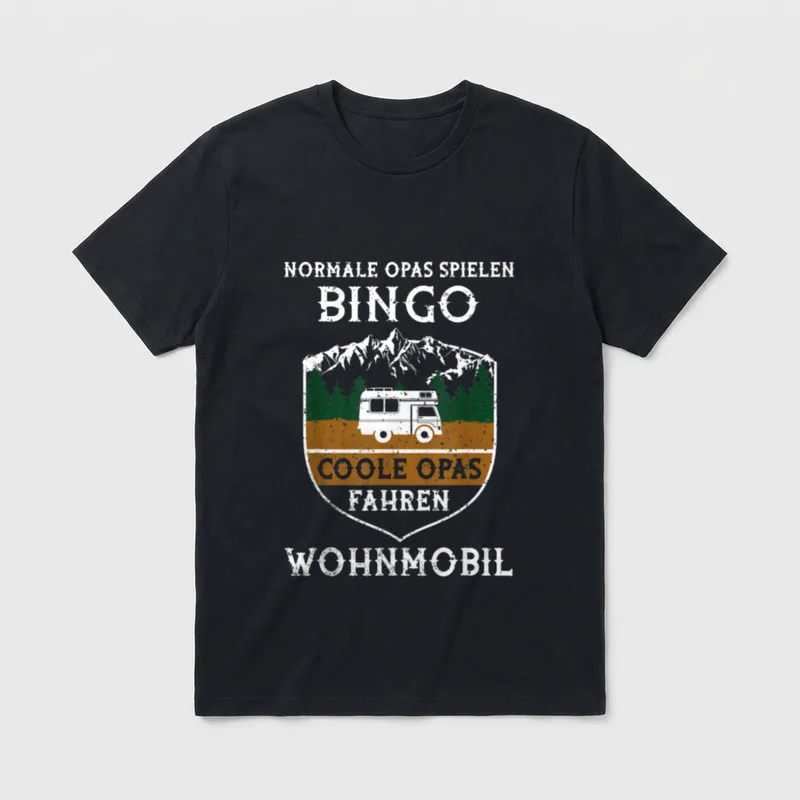 Coole Opa Wohnmobil T-Shirt – Klassisches T-Shirt in Schwarz