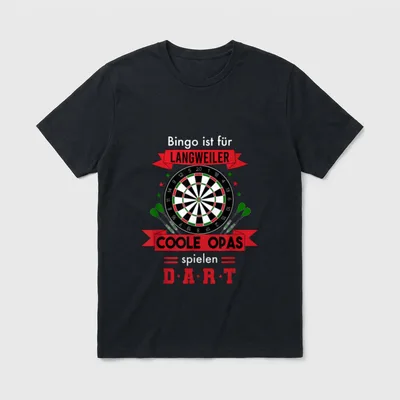 Coole Opas spielen Darts Opa T-Shirt – Klassisches T-Shirt in Schwarz