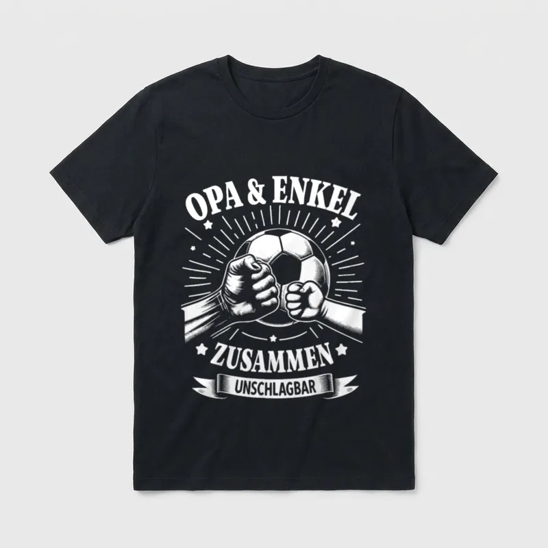 Opa und Enkel Fußball T-Shirt – Klassisches T-Shirt in Schwarz
