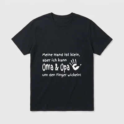 Meine Hand Ist Klein T-Shirt – Spruch Meine Hand ist klein, Oma & Opa, Handabdruck – Klassisches T-Shirt in Schwarz