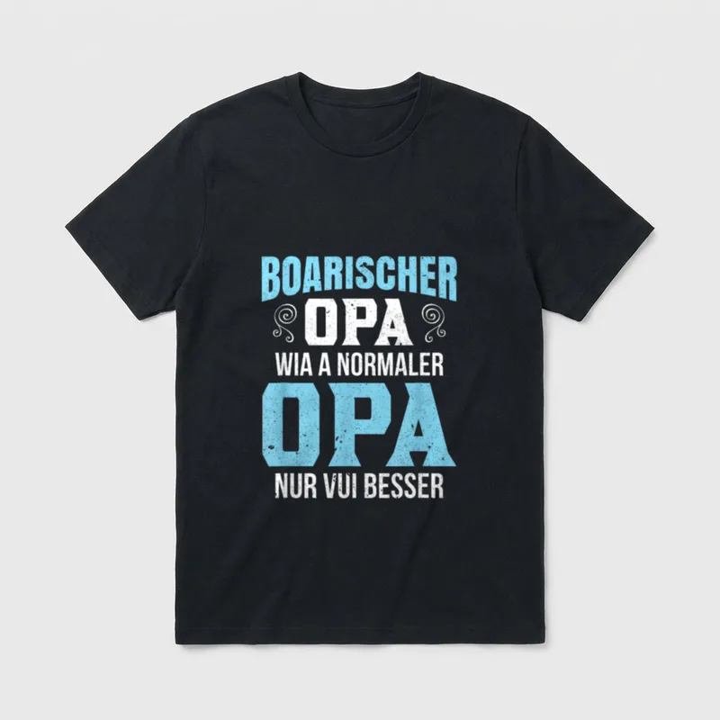 Großvater Opi bairisch Bayern T-Shirt – Klassisches T-Shirt in Schwarz