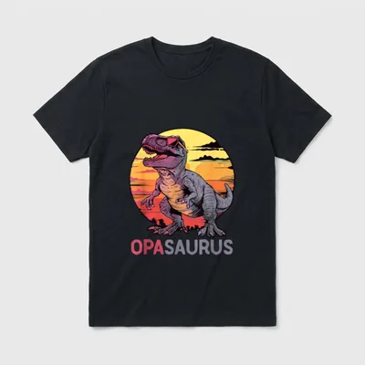 OpaSaurus Dino Dinosaur Opa-Saurus T-Shirt – Klassisches T-Shirt in Schwarz