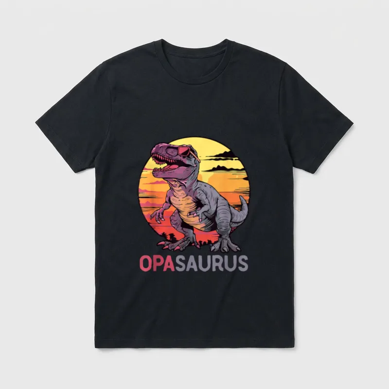 OpaSaurus Dino Dinosaur Opa-Saurus T-Shirt – Klassisches T-Shirt in Schwarz