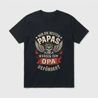 Befördert zum Opa T-Shirt – Klassisches T-Shirt in Schwarz