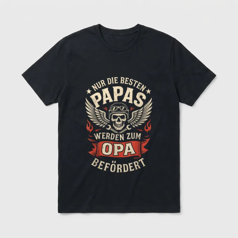 Befördert zum Opa T-Shirt – Klassisches T-Shirt in Schwarz
