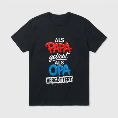 Als Papa geliebt als Opa vergöttert T-Shirt – Klassisches T-Shirt in Schwarz