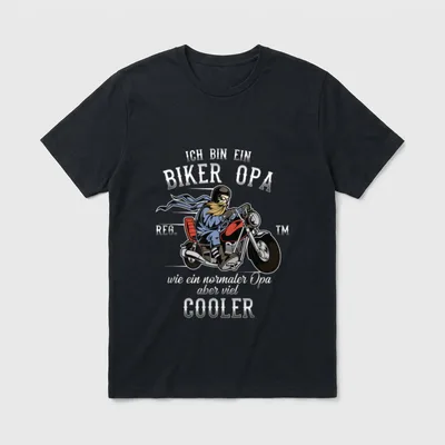 Cooler Motorradfahrer Opa Motorrad T-Shirt – Klassisches T-Shirt in Schwarz