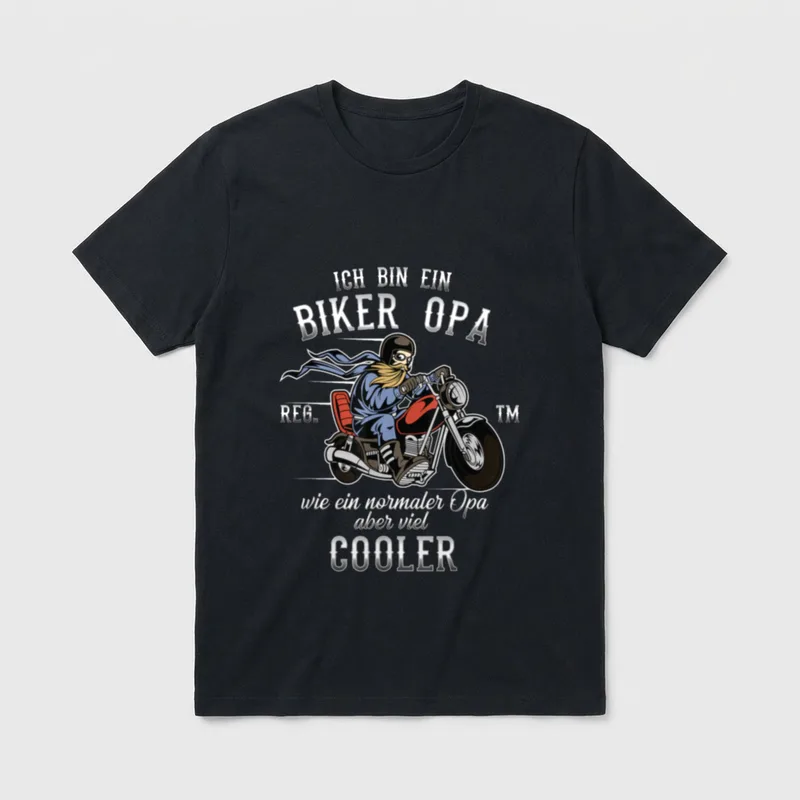 Cooler Motorradfahrer Opa Motorrad T-Shirt – Klassisches T-Shirt in Schwarz