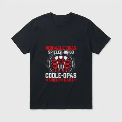 Coole Opas spielen Dart Dartspieler T-Shirt – Klassisches T-Shirt in Schwarz