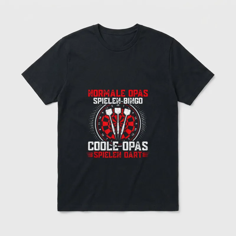 Coole Opas spielen Dart Dartspieler T-Shirt – Klassisches T-Shirt in Schwarz