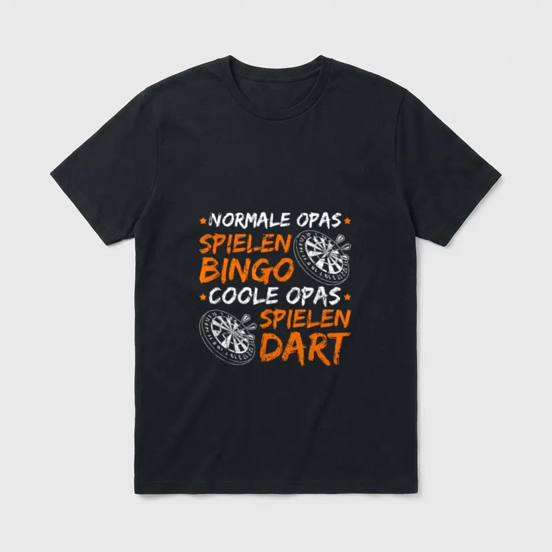 Coole Opas Spielen Dart Lustiges T-Shirt – Klassisches T-Shirt in Schwarz