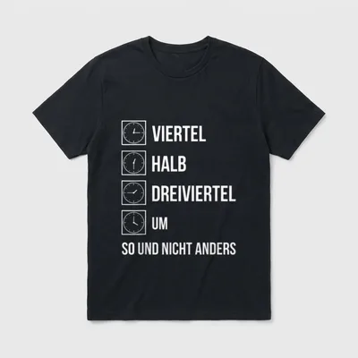 Ostdeutsche Uhrzeit Ossi Zeiten T-Shirt – Klassisches T-Shirt in Schwarz
