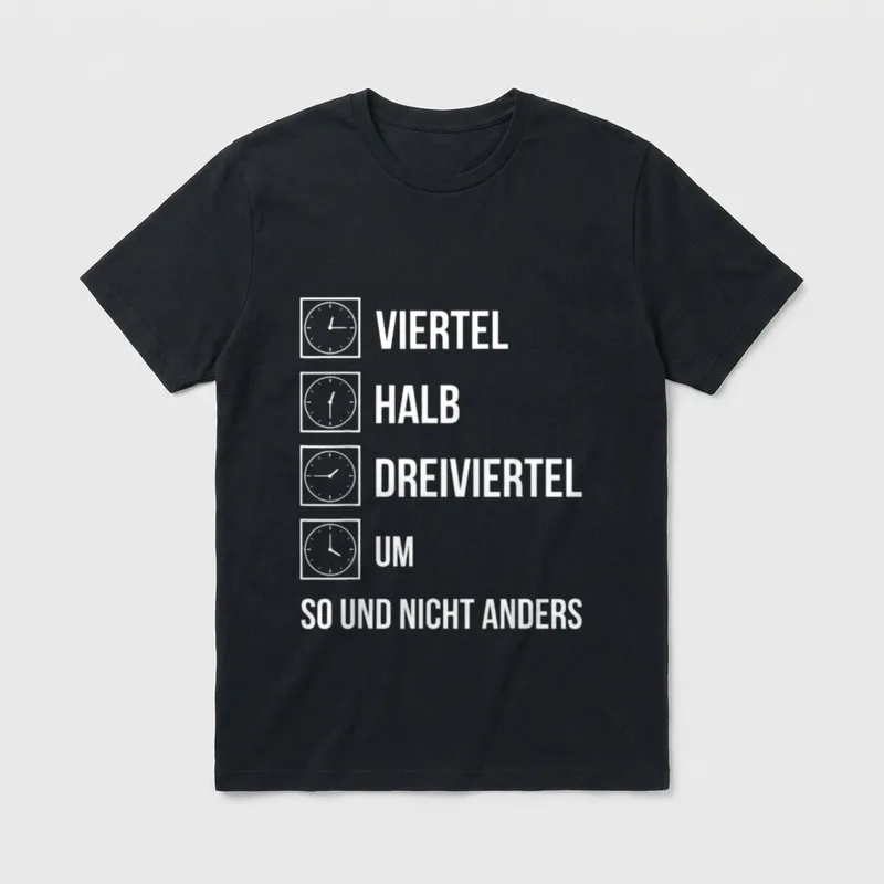 Ostdeutsche Uhrzeit Ossi Zeiten T-Shirt – Klassisches T-Shirt in Schwarz