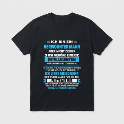 Pärchen Ehemann Lustig Ja T-Shirt – Text: Ich bin ein verwöhnter Mann, aber nicht deiner – Klassisches T-Shirt in Schwarz