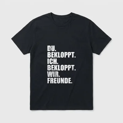 T-Shirt Du Bekloppt Ich Bekloppt Wir Freunde – Klassisches T-Shirt in Schwarz