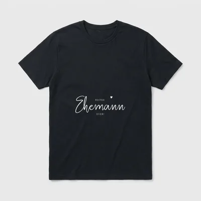 Der beste Ehemann T-Shirt – Schriftzug „Bester Ehemann EVER!“ mit kleinem Herz – Klassisches T-Shirt in Schwarz