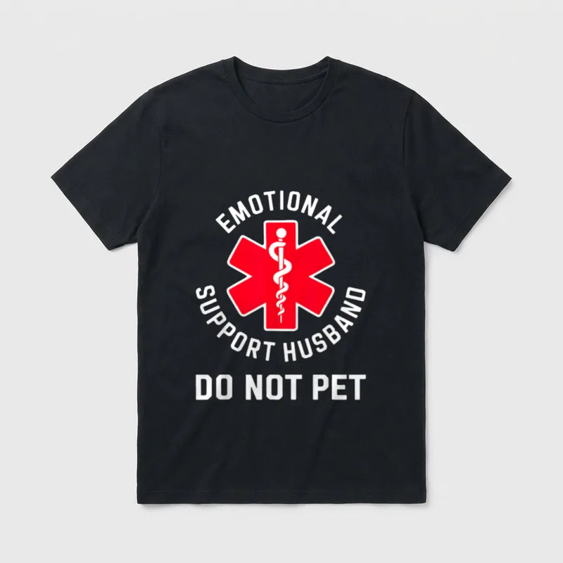 Emotional Support Husband Lustige T-Shirt – Klassisches T-Shirt in Schwarz