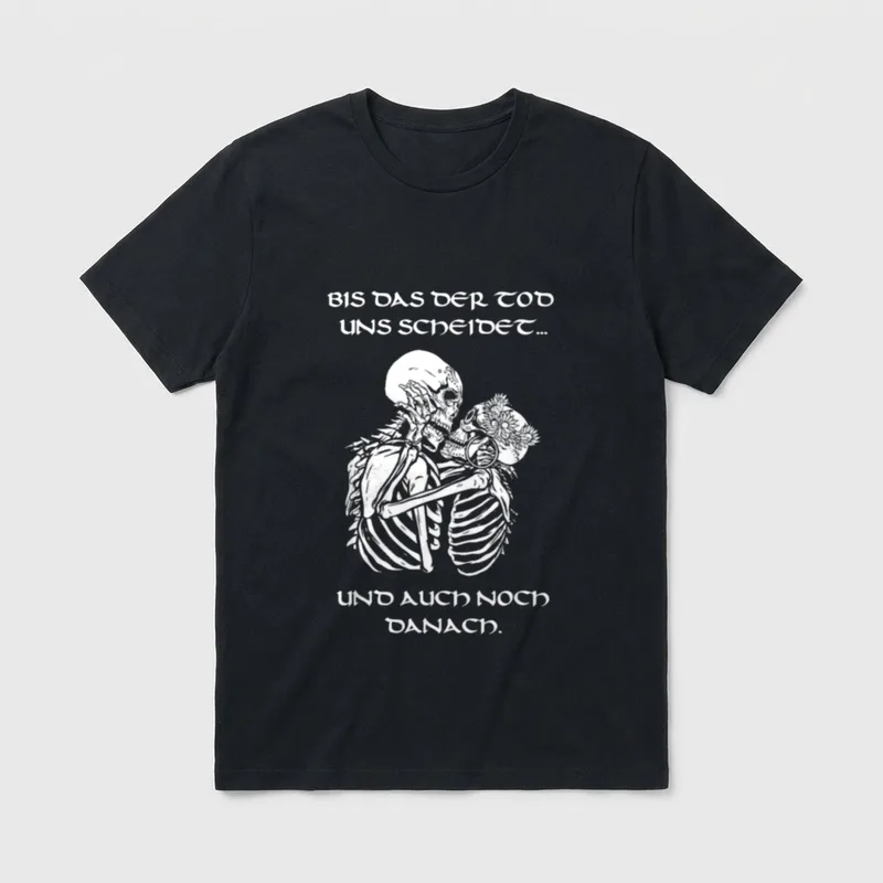 Hochzeit Heirat Totenkopf Skelett T-Shirt – Klassisches T-Shirt in Schwarz