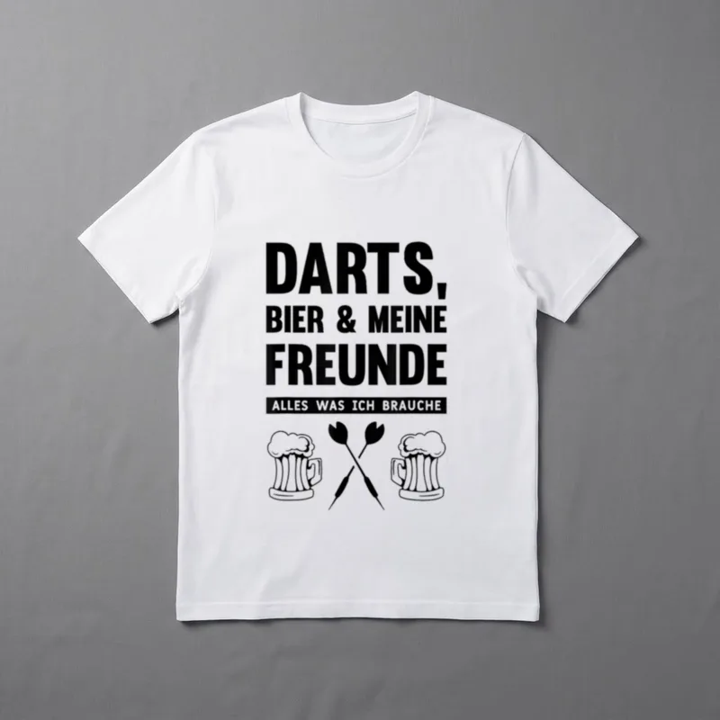 Lustige Darts Bier & T-Shirt – Klassisches T-Shirt in Schwarz