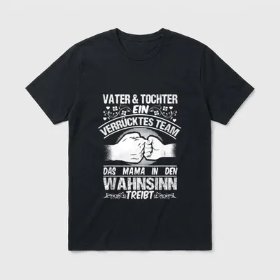 Vater und Tochter Partnerlook T-Shirt – Klassisches T-Shirt in Schwarz