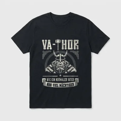 Vathor Wikinger Papa Vater T-Shirt – Klassisches T-Shirt in Schwarz